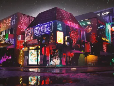 Neon Signs Pack Low-poly 3D model