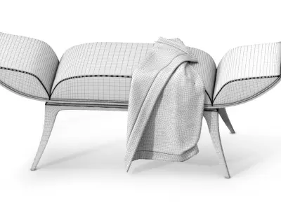 Classic Ottomans Bench 3D model