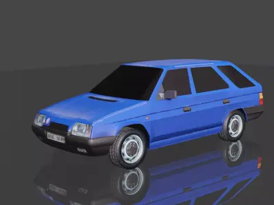 SKODA FORMAN CIVIL CAR LOW POLY car Low-poly 3D model