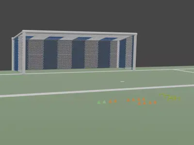 stylized  low poly football pitch Free low-poly 3D model