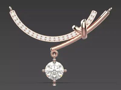 Rose Gold and Diamond Love Knot STL Pendant Model jp0093 3D print model