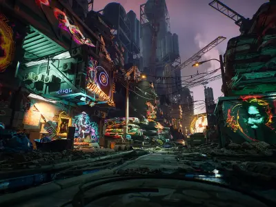 Cyber Scrapyard Environment Kit Low-poly 3D model