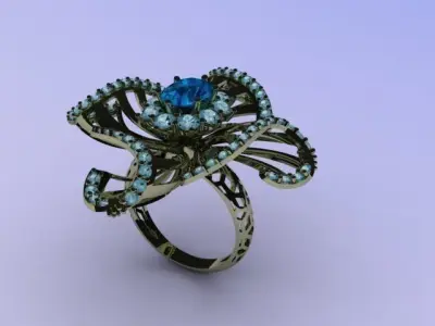 Jewelry Set Elegant Gold 3D print model