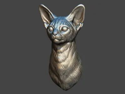 Abyssinian cat bust 3D print model