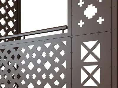 Fasade Elements Balcony Railing Ornament 3D model