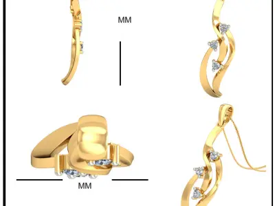 Solitaire Pendant 3dm stl FBX OBJ Render Detail 3D print model 2
