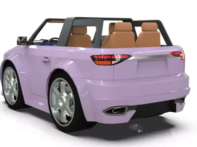 Cartoon SUV Convertible 3D Model No Roof Design 3D model