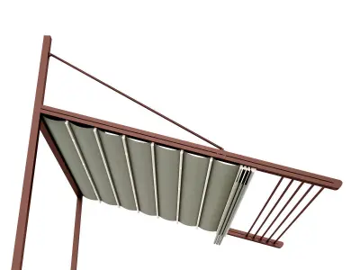 Motorized Pergola 3 bronze patina rust 3D model