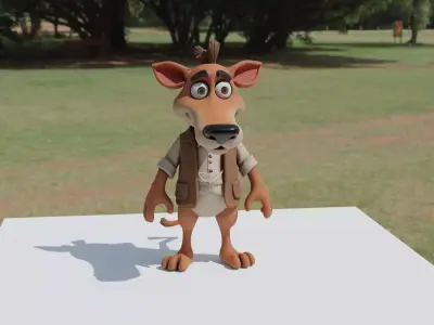Cute Kangaroo 3D Model Low-poly 3D model