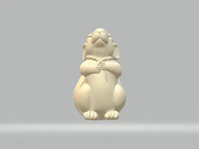 Lucky mouse carrying money bag 3D print model