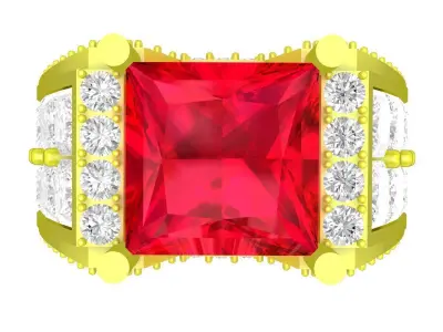 A7461 Luxury Korean Diamond Women Ring 3D Model 3D print model