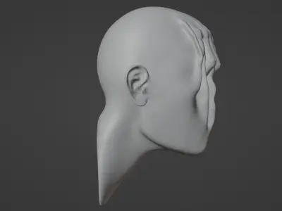 face 3D wall mask 3D print model