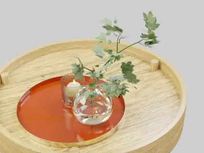 round table home decal furniture  Low-poly 3D model
