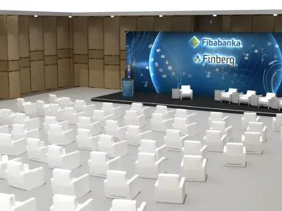 Ceremony Stage Decor 015 With Seating arrangement 3D model