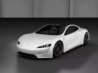 Tesla Roadster 2020 White  3D model