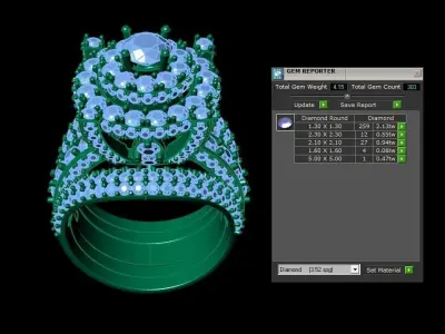 R15 2 in 1 ring jewelry cad file in thailand 3D model