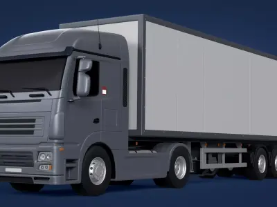 Generic  Container - Box Truck - Semi Trailer 3D model