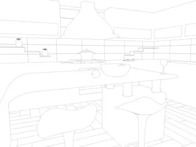 Kitchen interior design 3D model