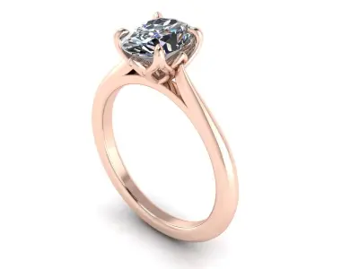 Solitaire Women Diamond Wedding Ring R5 3D print model
