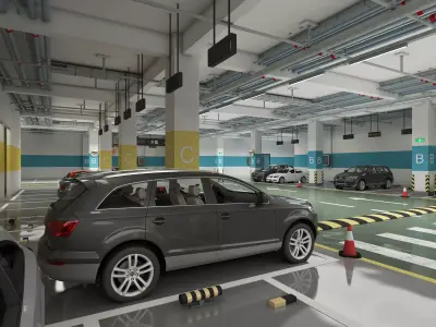 Parking  Low-poly 3D model