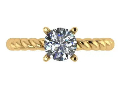 Rope shank solitare ring  3D print model
