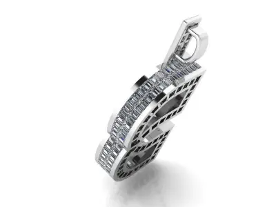 52 Number Diamond Pendant 1442 3D print model