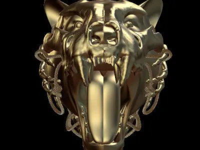 Tiger head 3D model buy