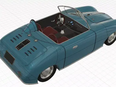 Porsche 356 Speedster Low-poly 3D model