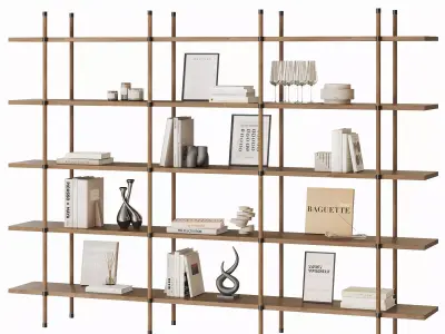 Bookcase Nikko by Gianfranco Ferre 3D model