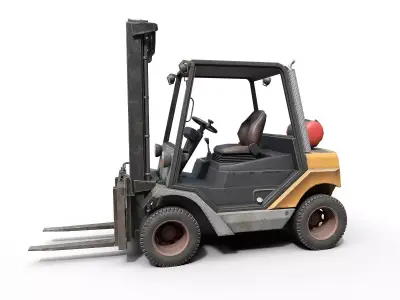 Forklift on wheels Low-poly 3D model