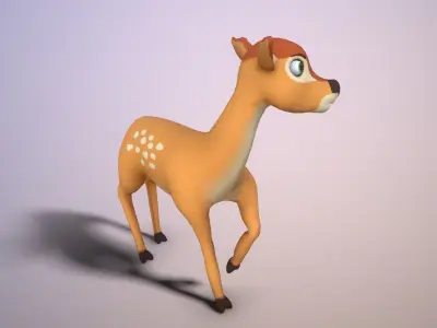 Cartoon Doe Low-poly 3D model