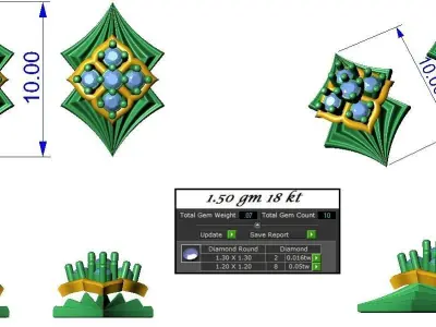 Pendant Earrings combo - 299 3D print model