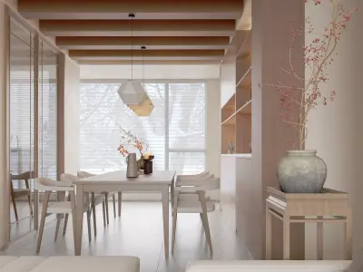 japanese living room dining room interior scenes 23 3D model