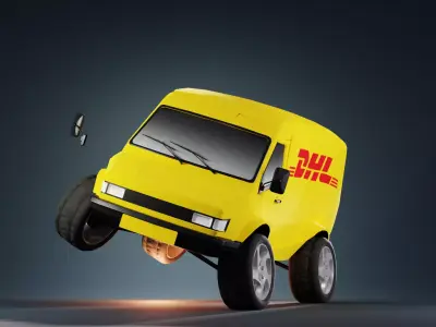 Cartoon VAN Low-poly 3D model