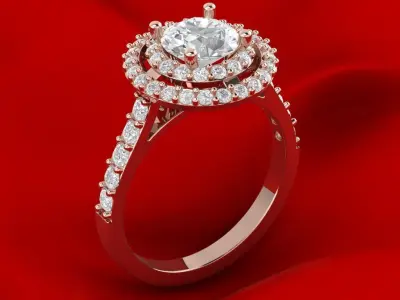 Vintage luxury engagement ring 2 3D print model