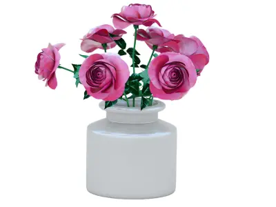 Vase with Roses 3D model