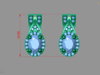 Women Earrings 3DM STL Womens Earring Renders 3D print models   3D print model 16