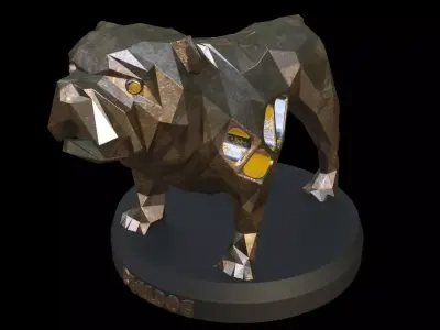 Steampunk Old Bulldog Low-poly 3D model