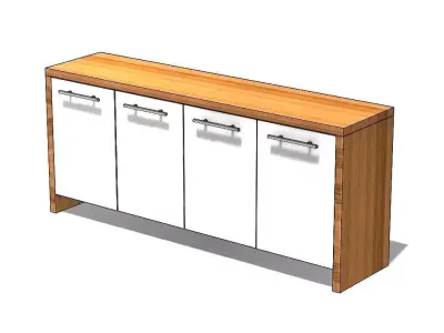 Wooden cabinet  Free low-poly 3D model