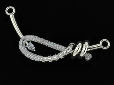 Diamond pendant necklace 3D print model 3D print model