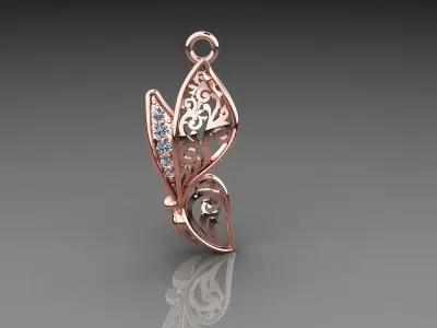 Butterfly Pendant for women  3D print model