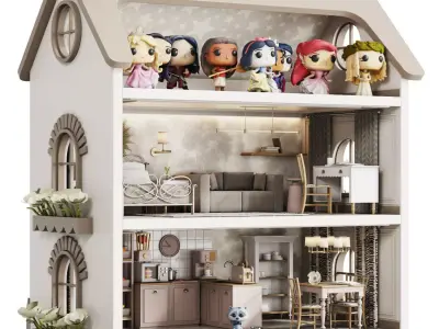 Dollhouse with Princesses 2 3D model