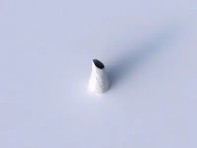 Vase top bent hexagon with twisted rocky bulges 3D print model