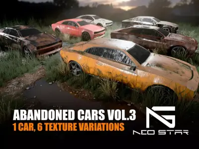 Abandoned Cars Vol3 Low-poly 3D model