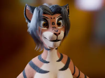 Tess Anthro Tiger 3D model