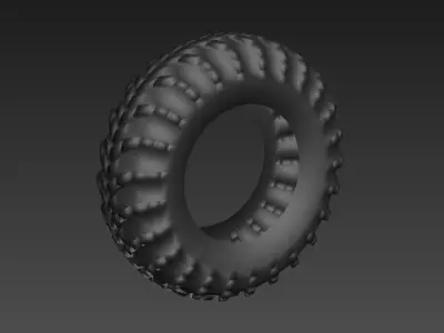 Low poly tyre  game asset uvw Low-poly 3D model
