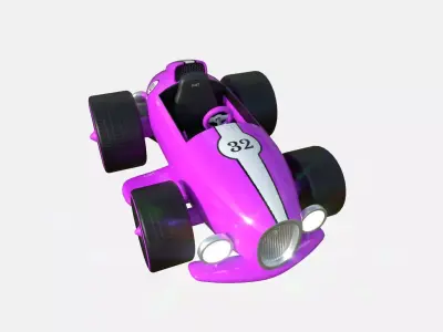 Cartoon Kart B05 Pink - Vehicle Racing Design Low-poly 3D model