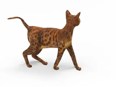 3d Cat Rigged model Low-poly 3D model