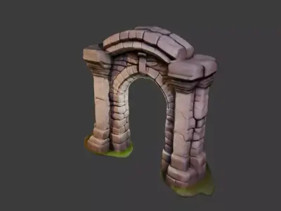 Stone Pillar Archway 2 Free low-poly 3D model