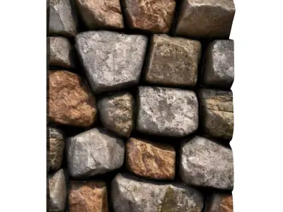 Raw Cobblestone Wall Construction 3D print model